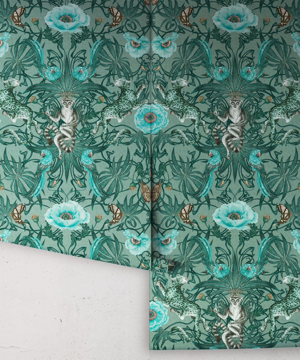 Green Magic Wallpaper, Botanical Blaze