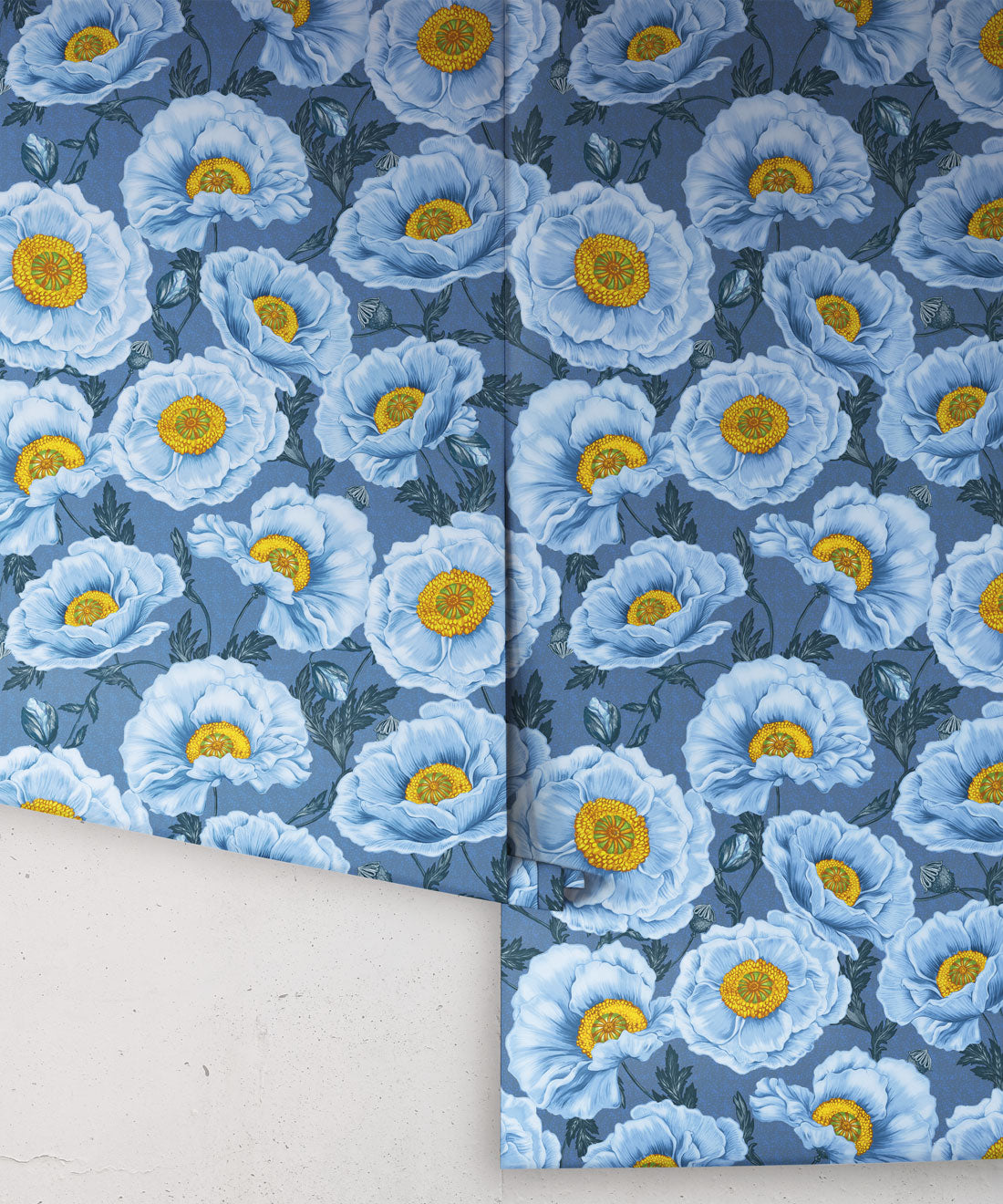 Papaver Wallpaper, Chalk Indigo