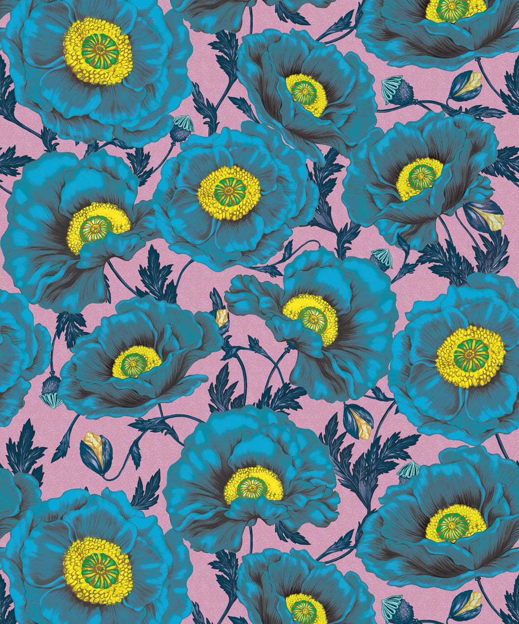 Papaver Wallpaper, Electric Bloom