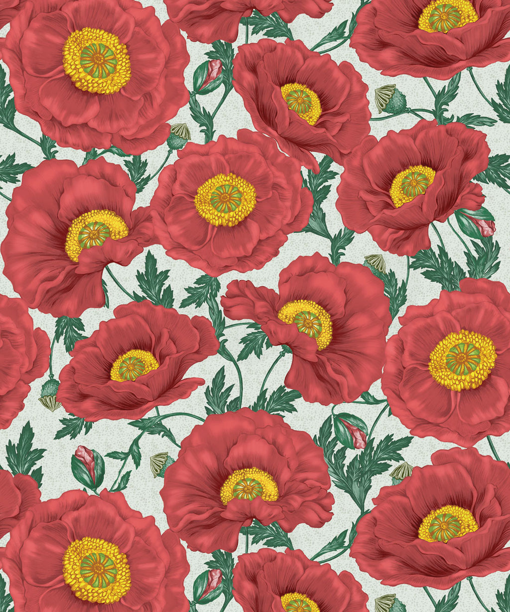 Papaver Wallpaper, Vermilion Grove