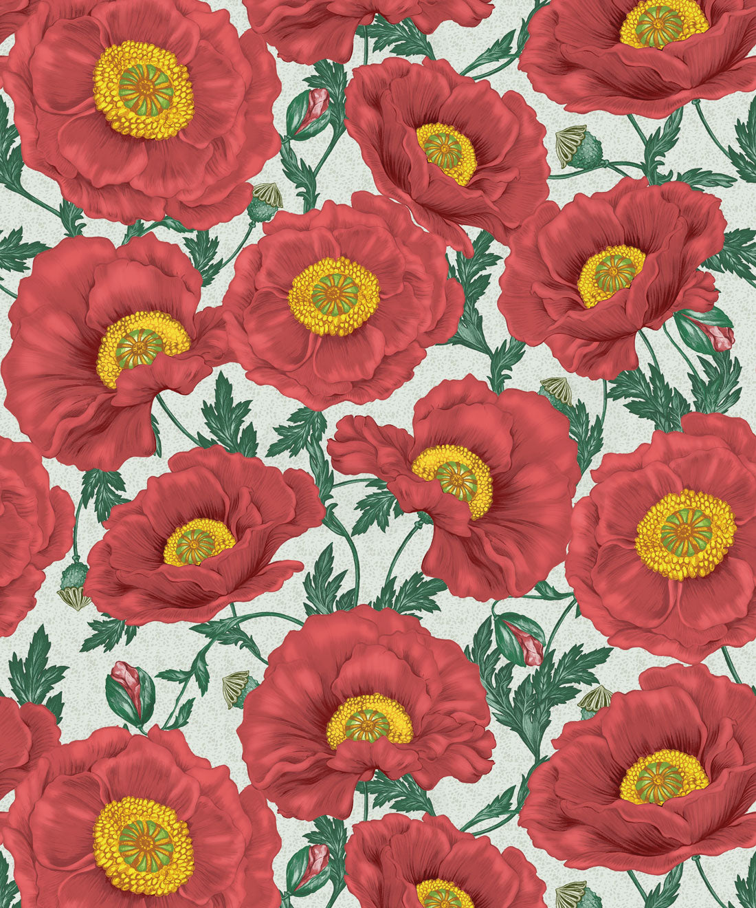 Papaver Wallpaper, Vermilion Grove