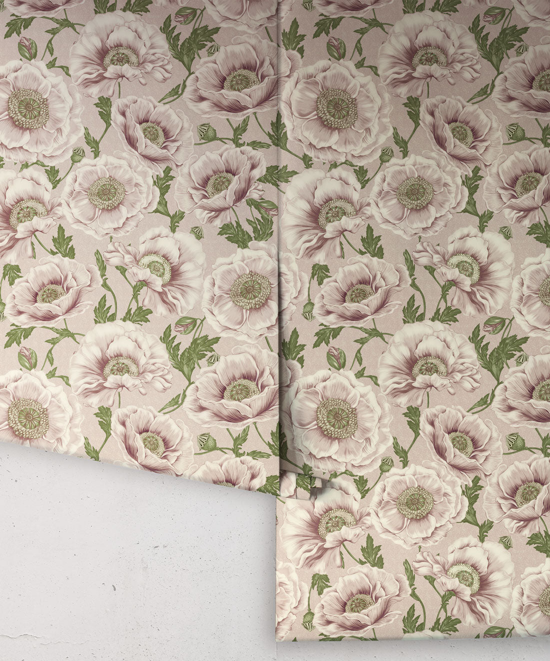 Papaver Wallpaper, Vintage Lilac