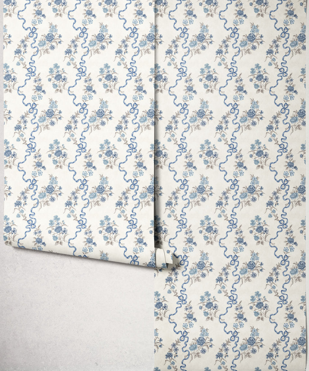 Colette Wallpaper, Blue