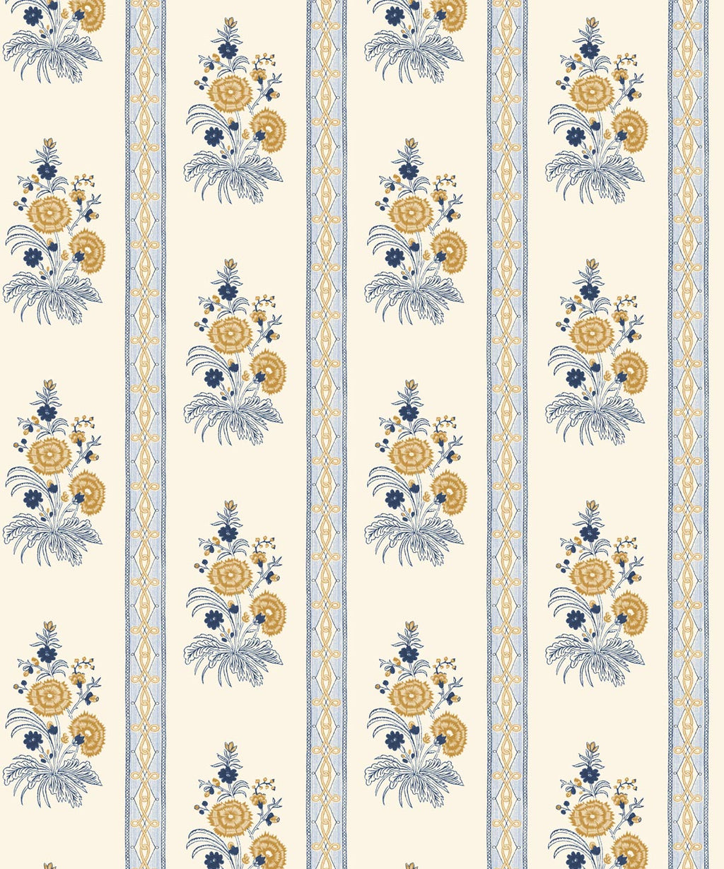 Salomone Wallpaper, Blue & Gold