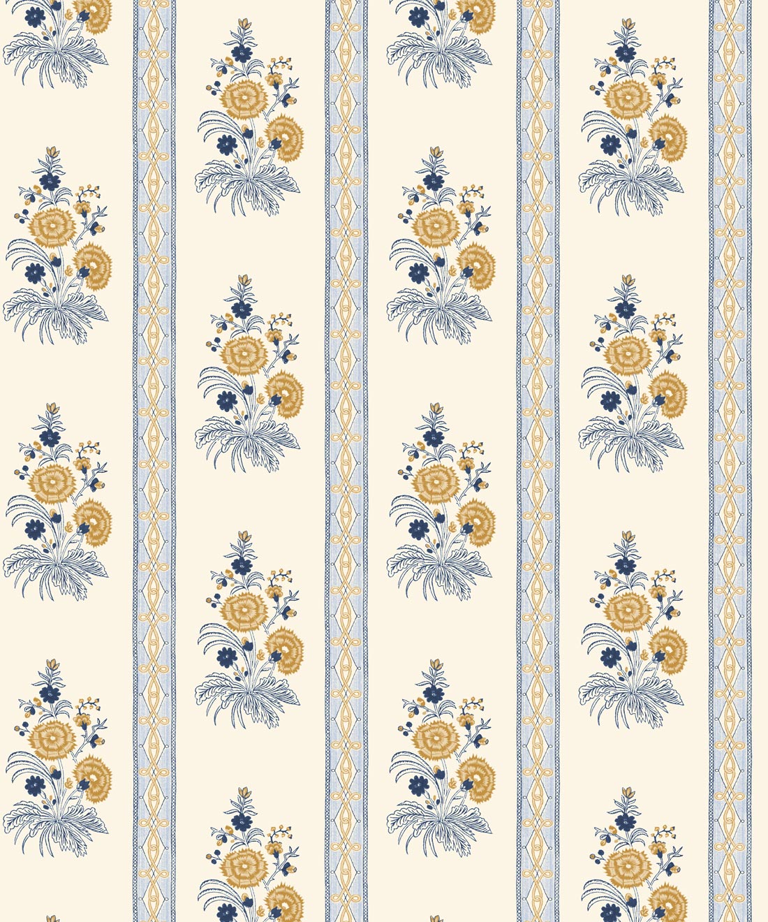 Salomone Wallpaper, Blue & Gold