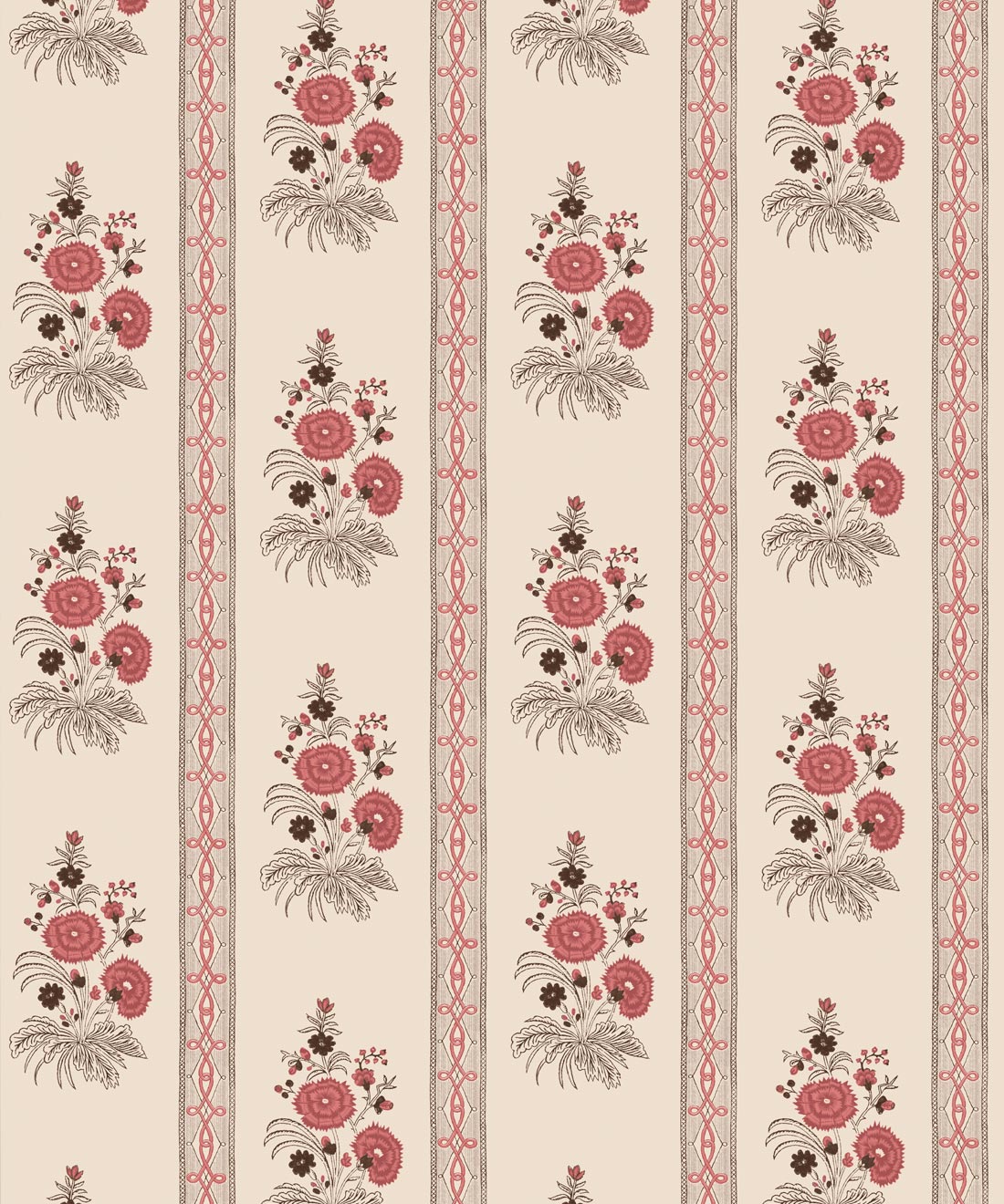 Salomone Wallpaper, Brown & Pink