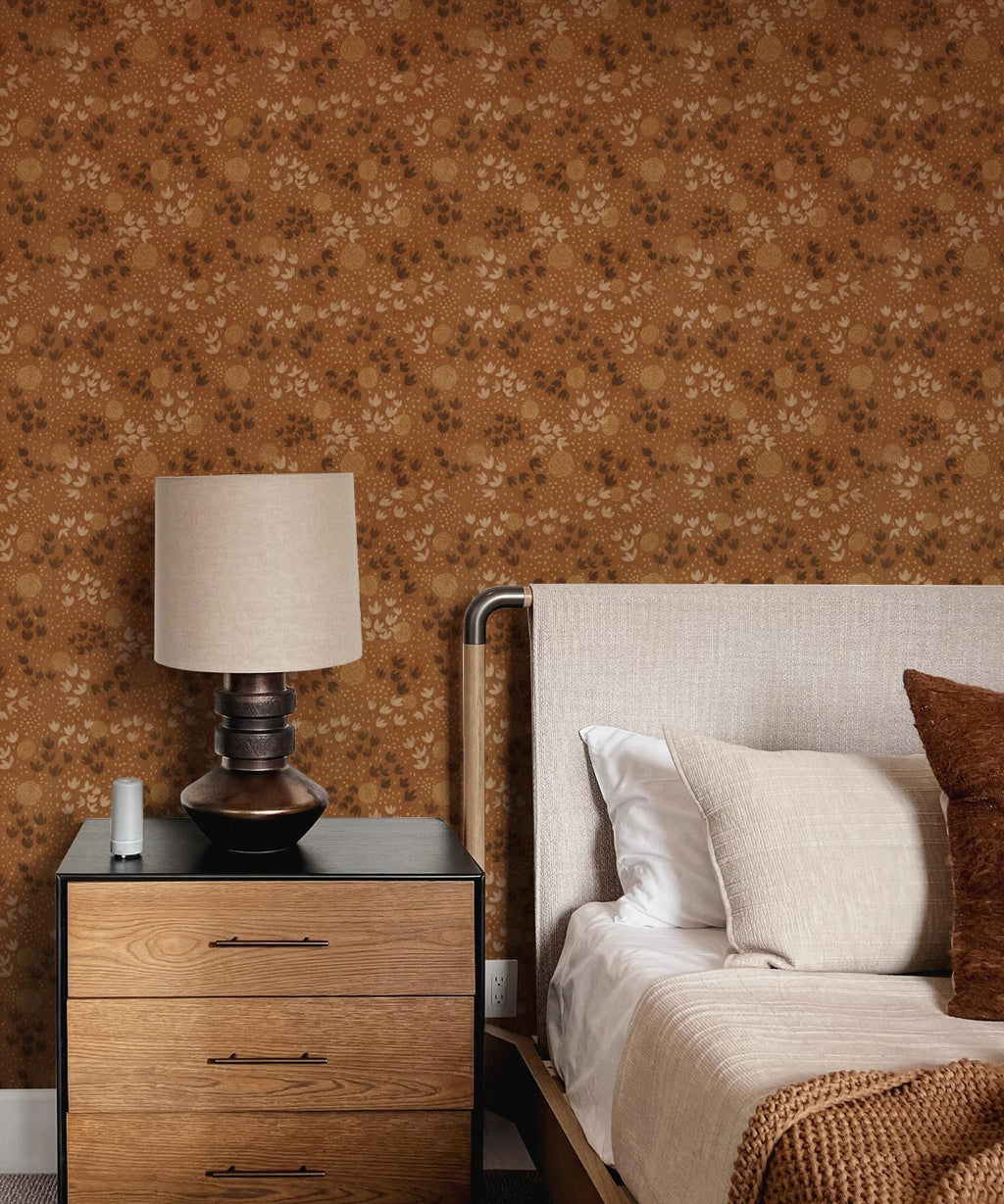 Dainty Wallpaper, Brown