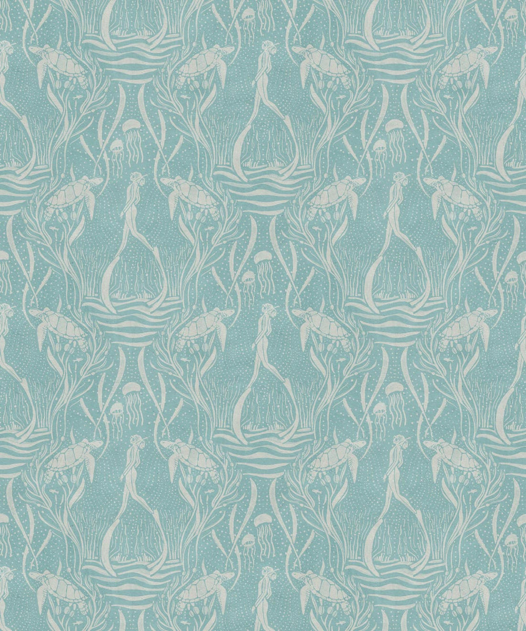 Deep Sea Wallpaper, Vintage Blue