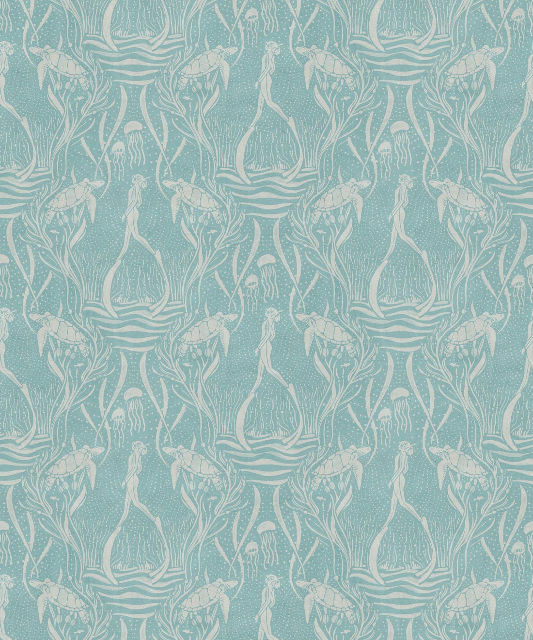 Deep Sea Wallpaper, Vintage Blue