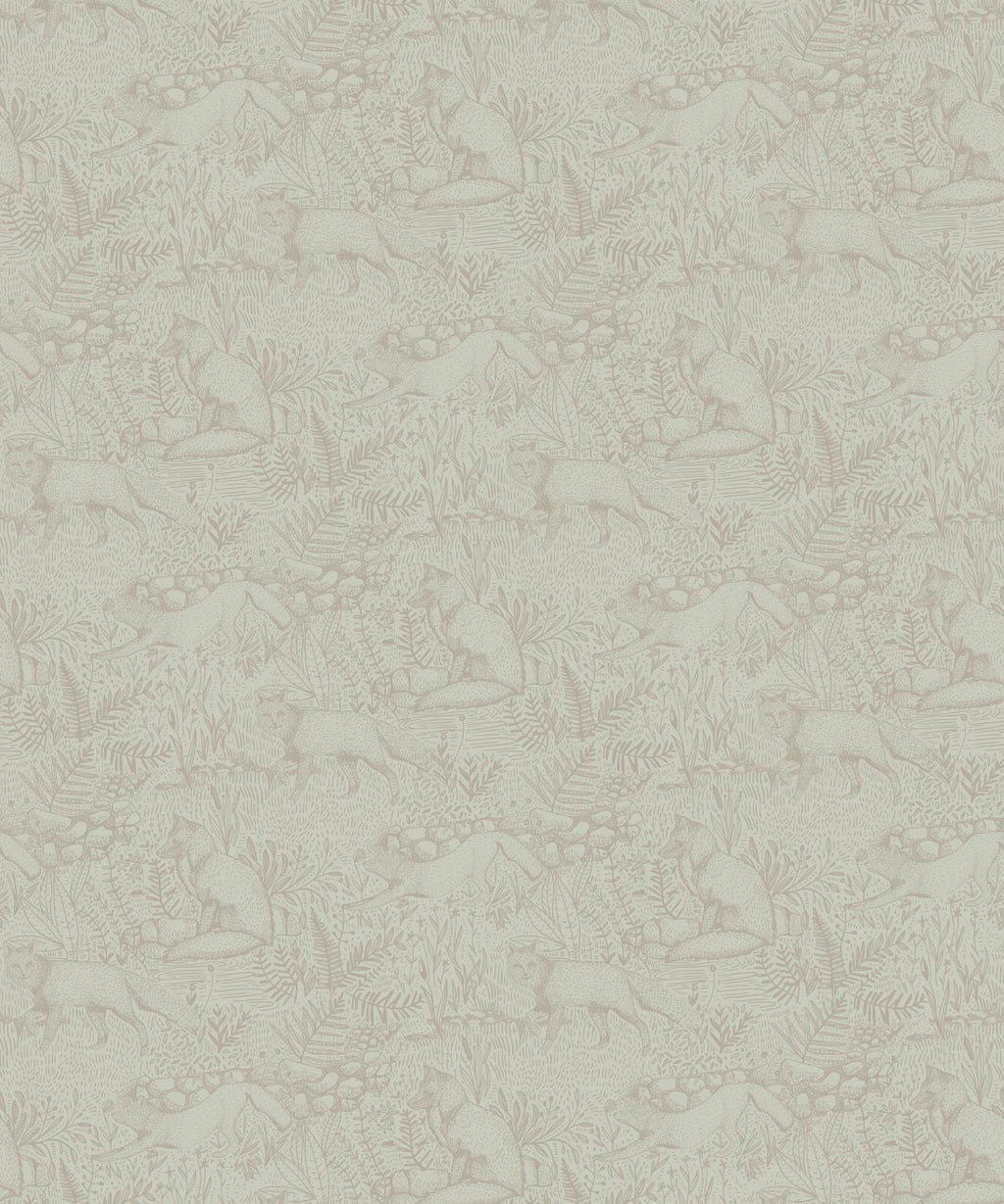 Fox Wallpaper, Pewter