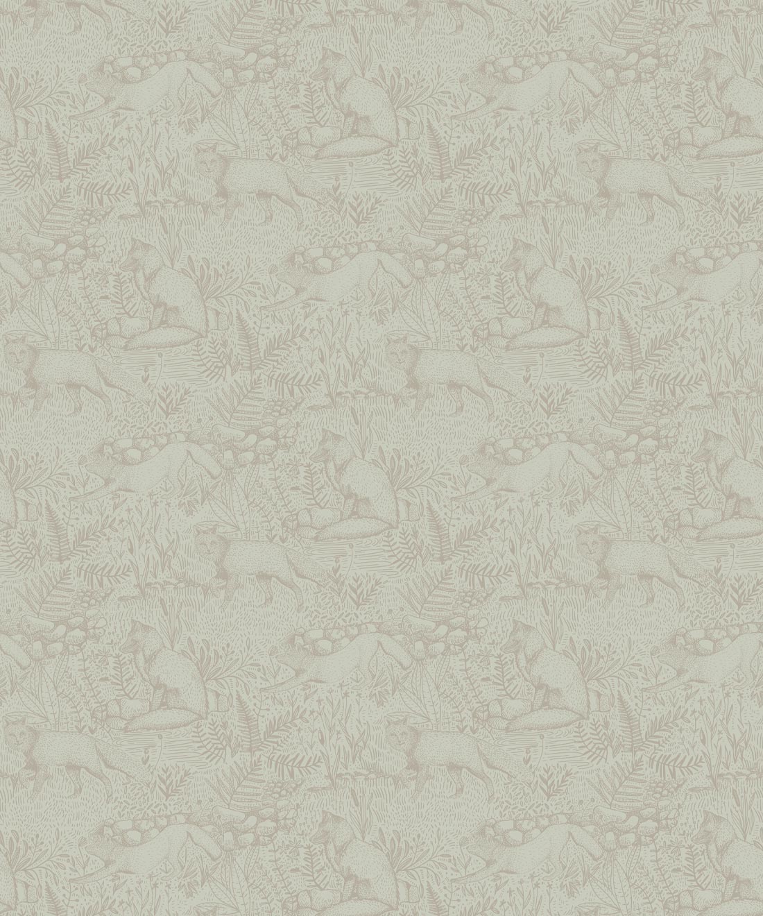 Fox Wallpaper, Pewter