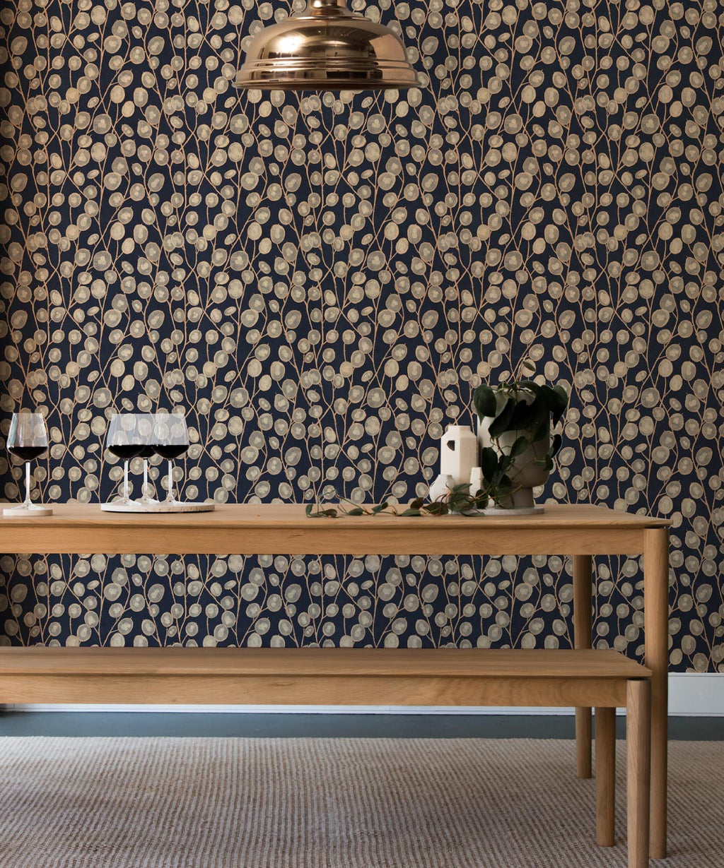 Lunaria Wallpaper, Blue