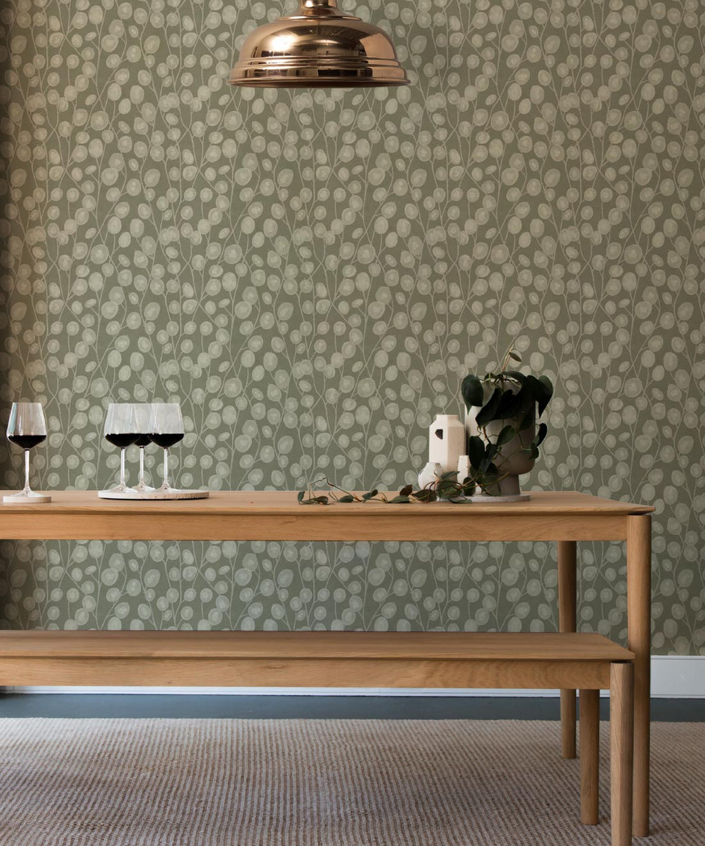 Lunaria Wallpaper, Green