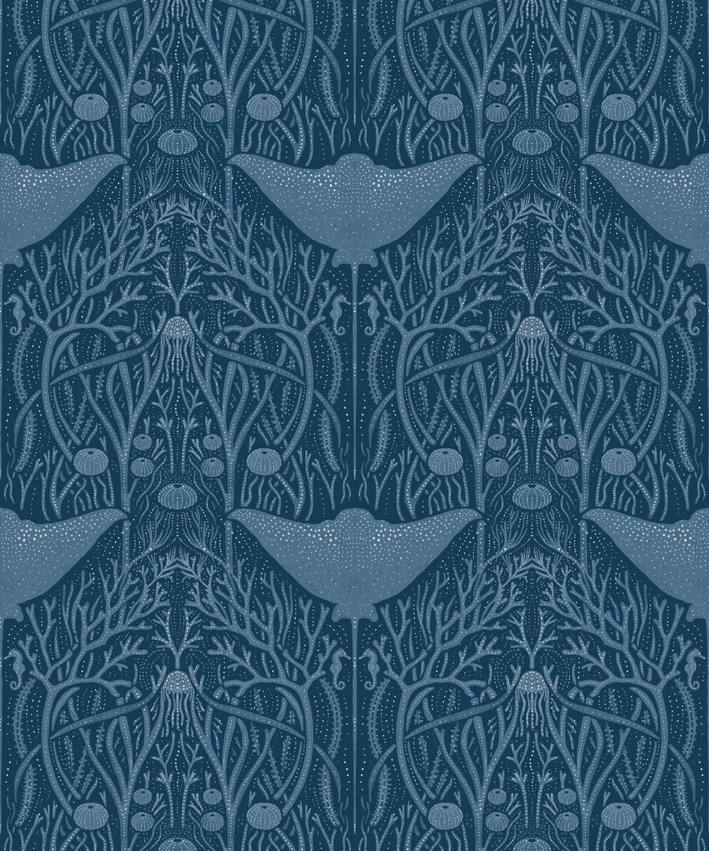 Manta Ray Wallpaper, Blue