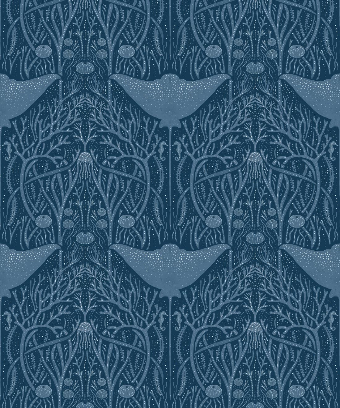 Manta Ray Wallpaper, Blue