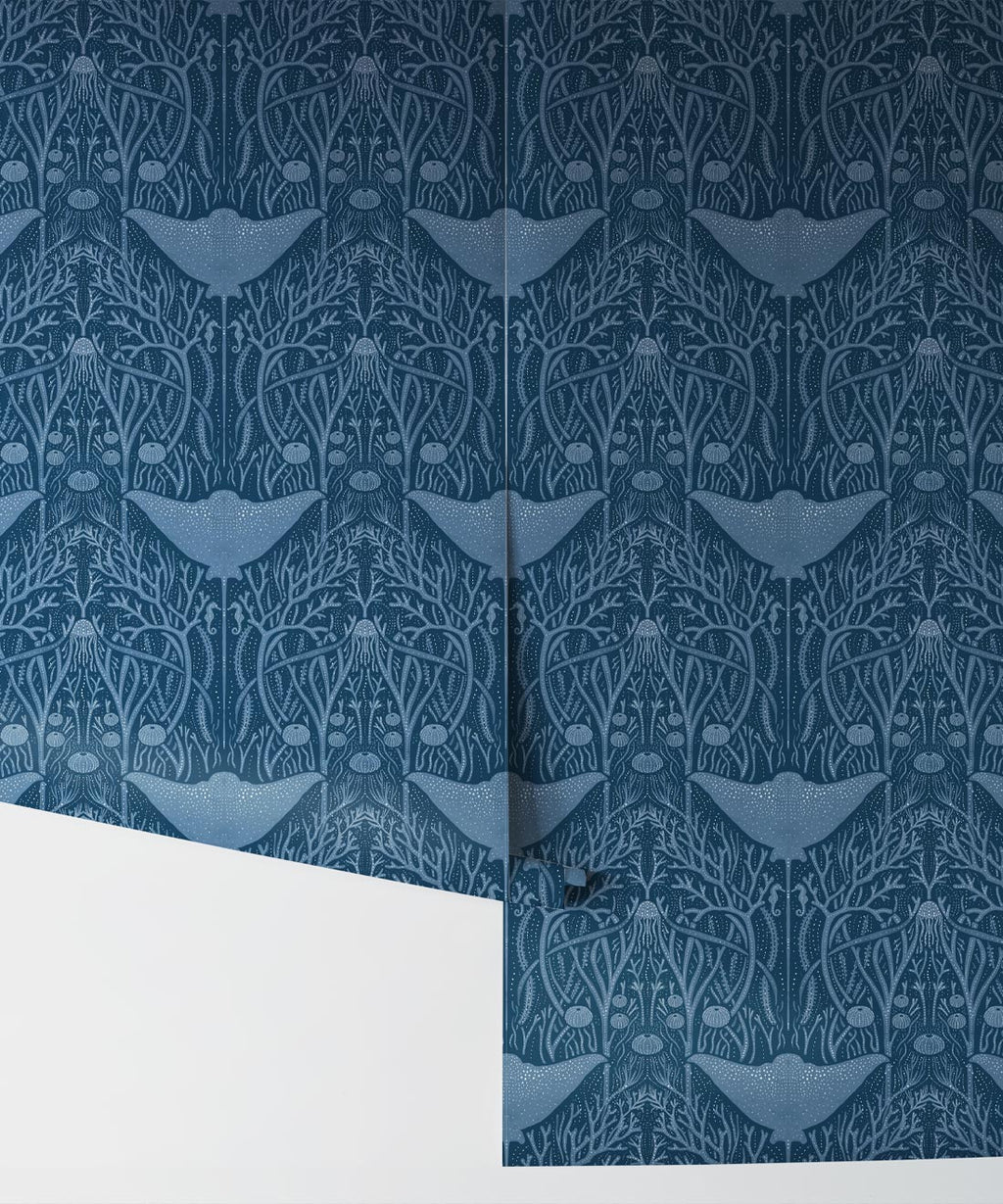 Manta Ray Wallpaper, Blue