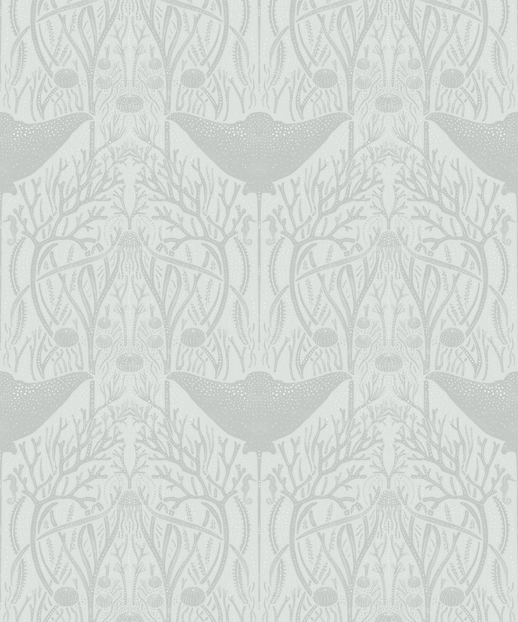 Manta Ray Wallpaper, Light Grey