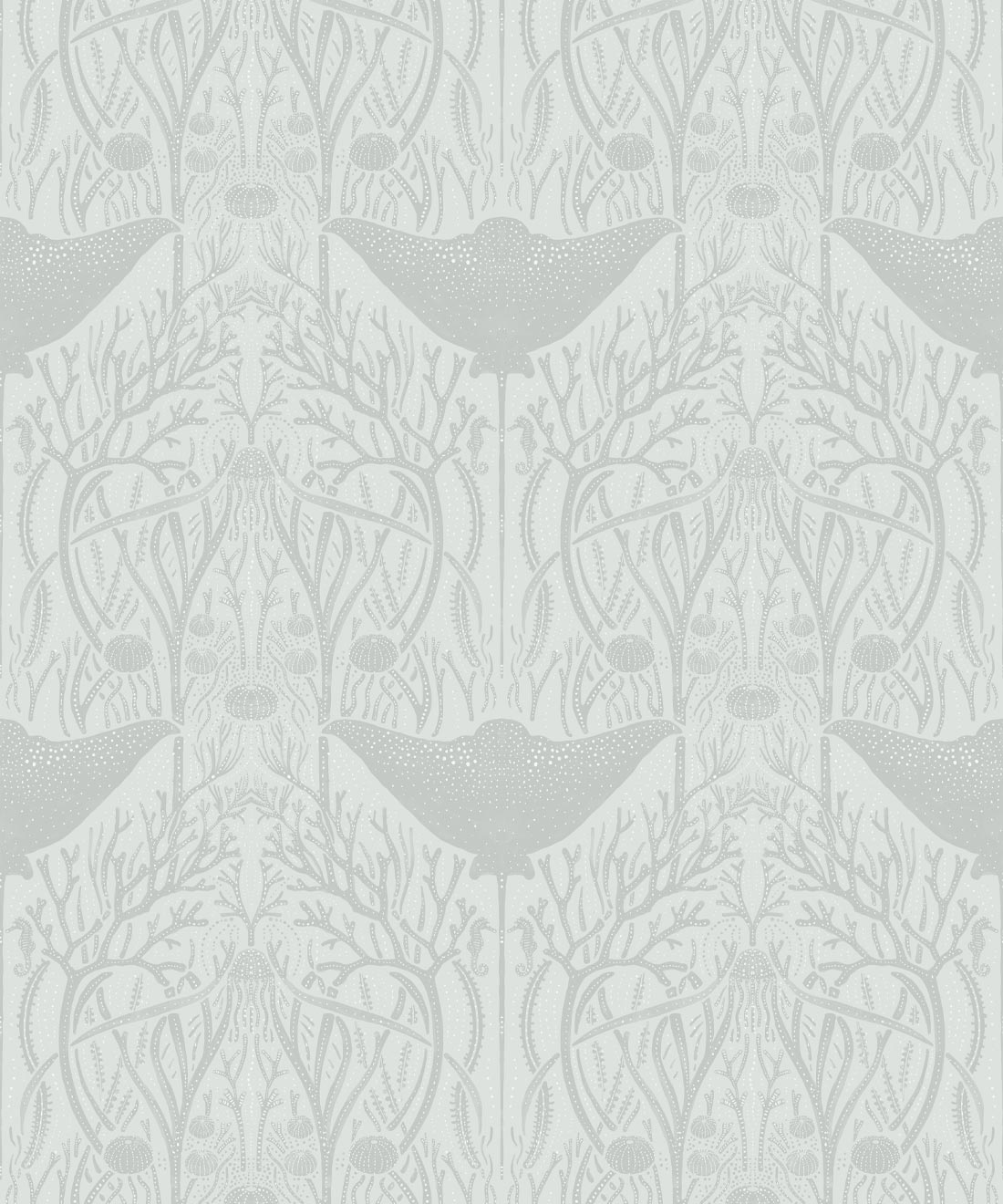 Manta Ray Wallpaper, Light Grey