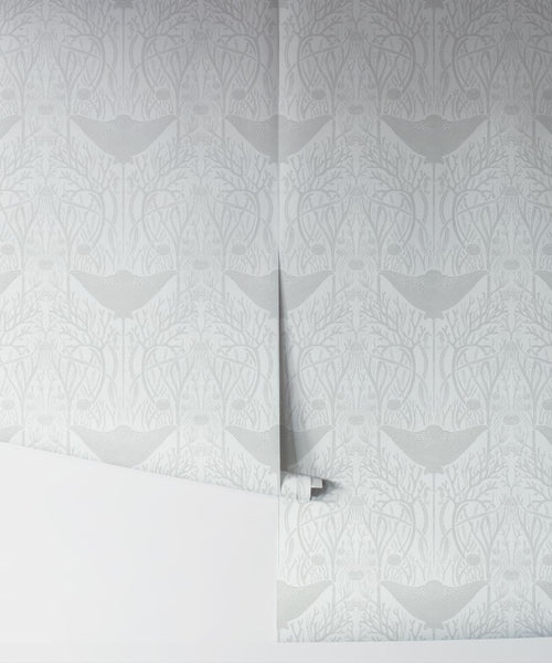 Manta Ray Wallpaper, Light Grey