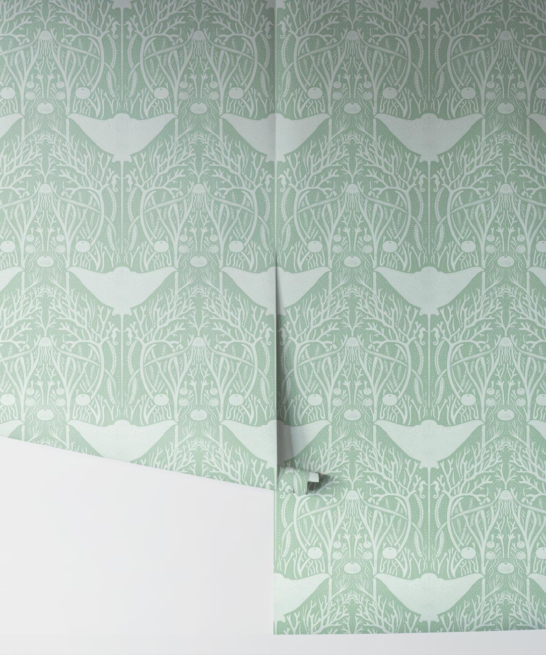Manta Ray Wallpaper, Sea Green