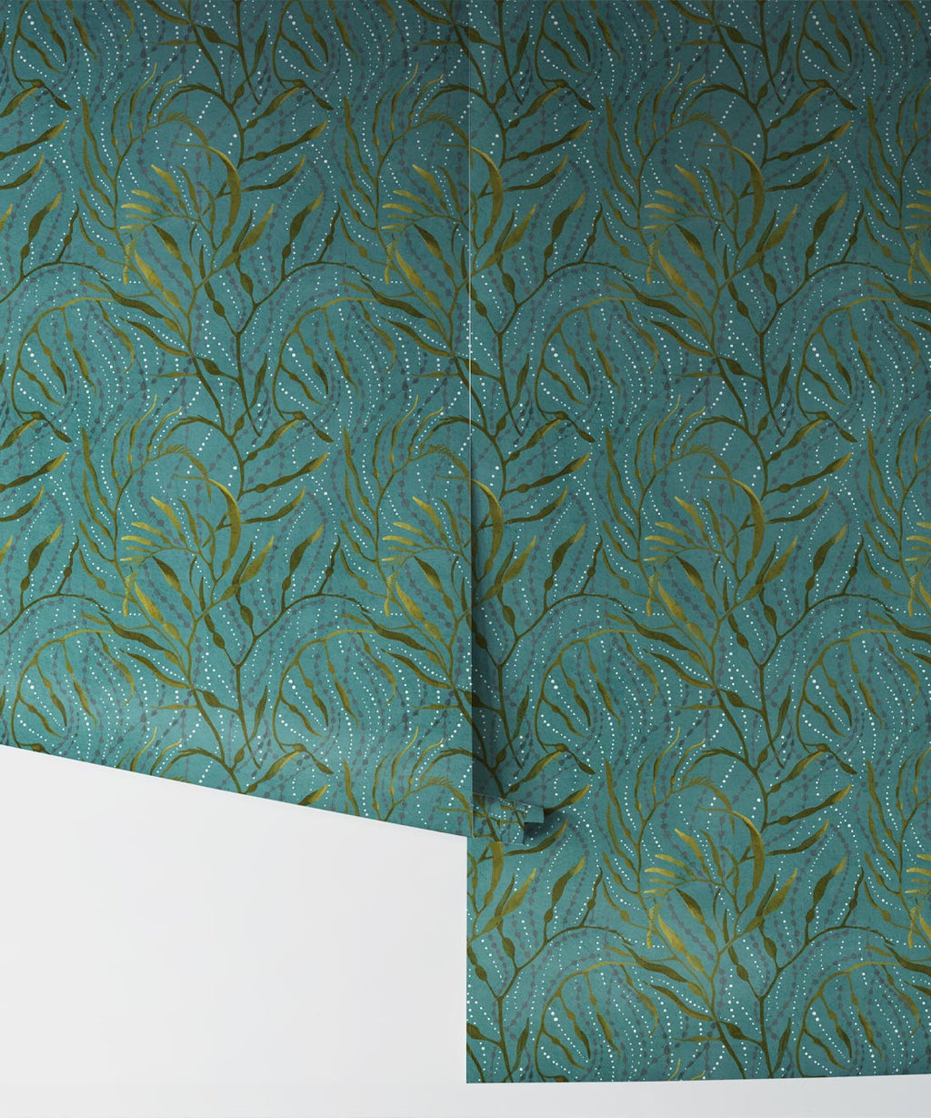 Neptune’s Necklace Wallpaper, Dark Teal