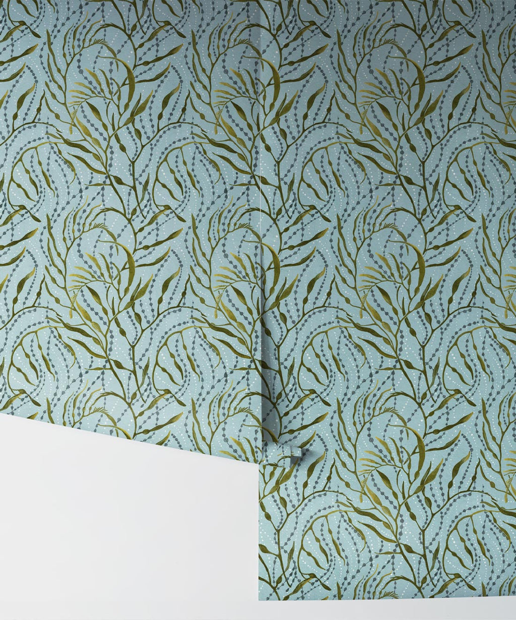 Neptune’s Necklace Wallpaper, Light Teal
