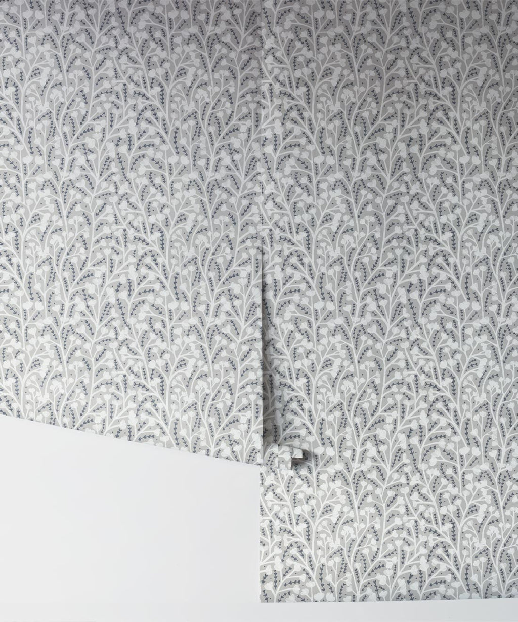 Petals Wallpaper, Grey