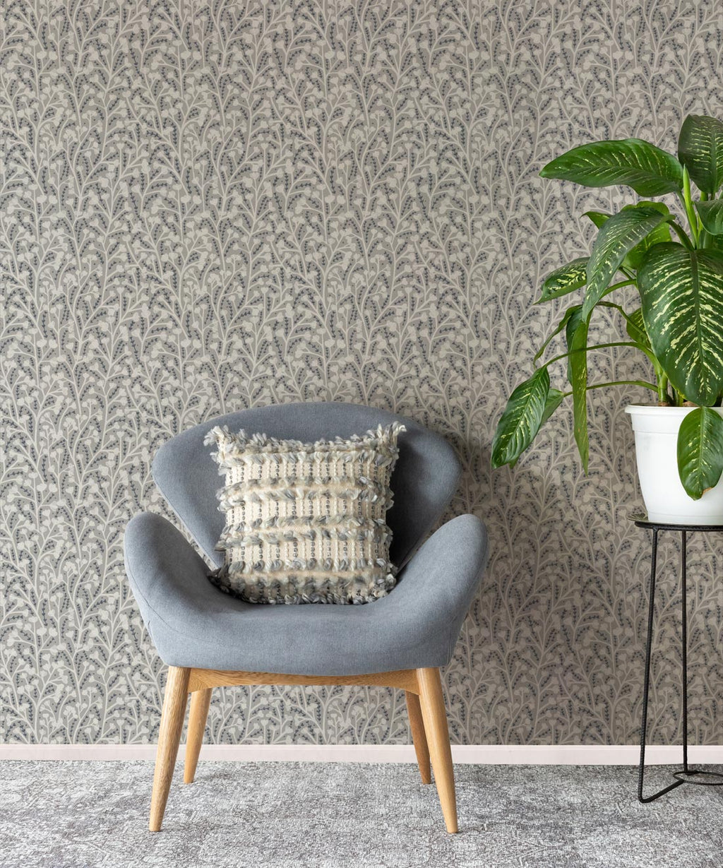 Petals Wallpaper, Grey