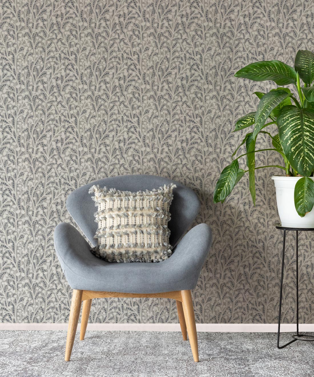 Petals Wallpaper, Grey