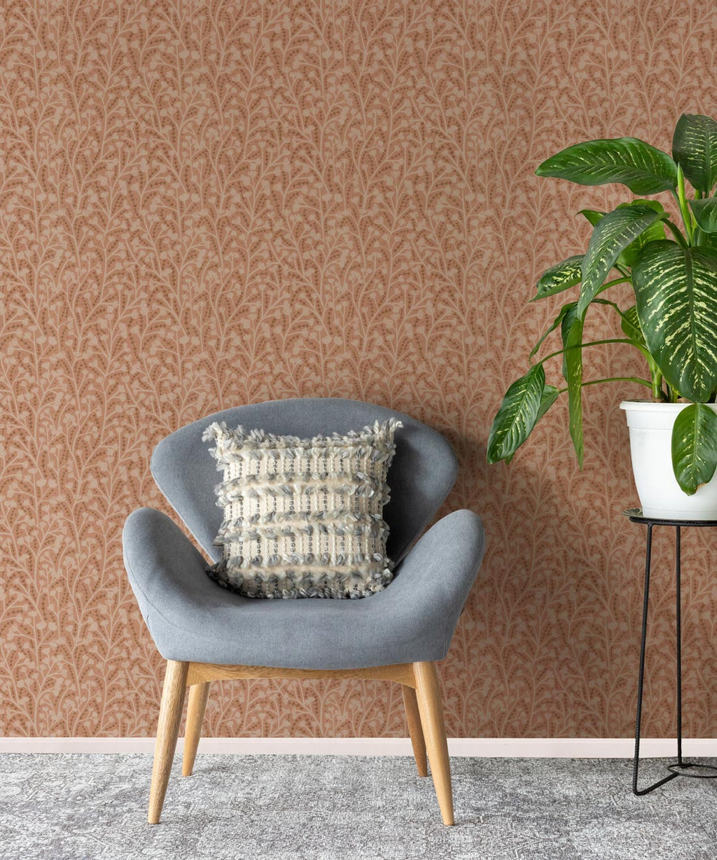 Petals Wallpaper, Terracotta