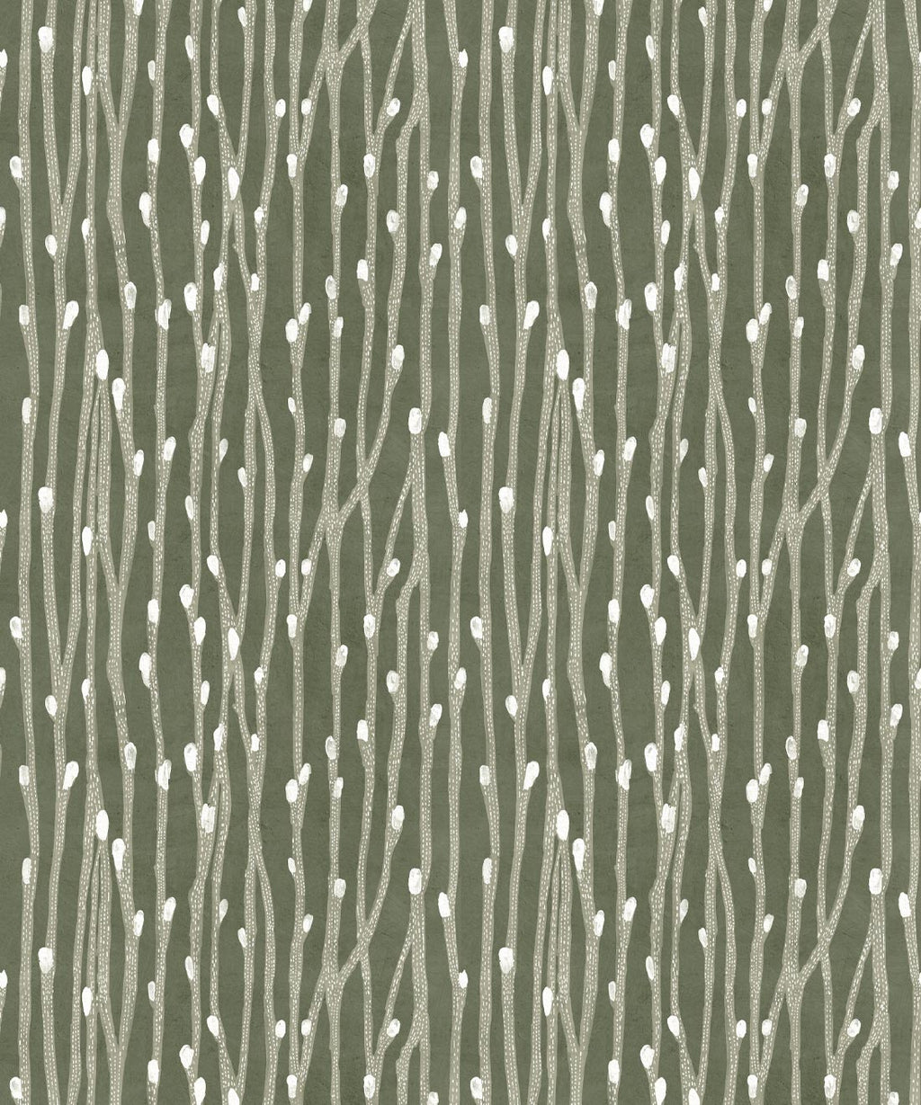 Pussy Willow Wallpaper, Evergreen