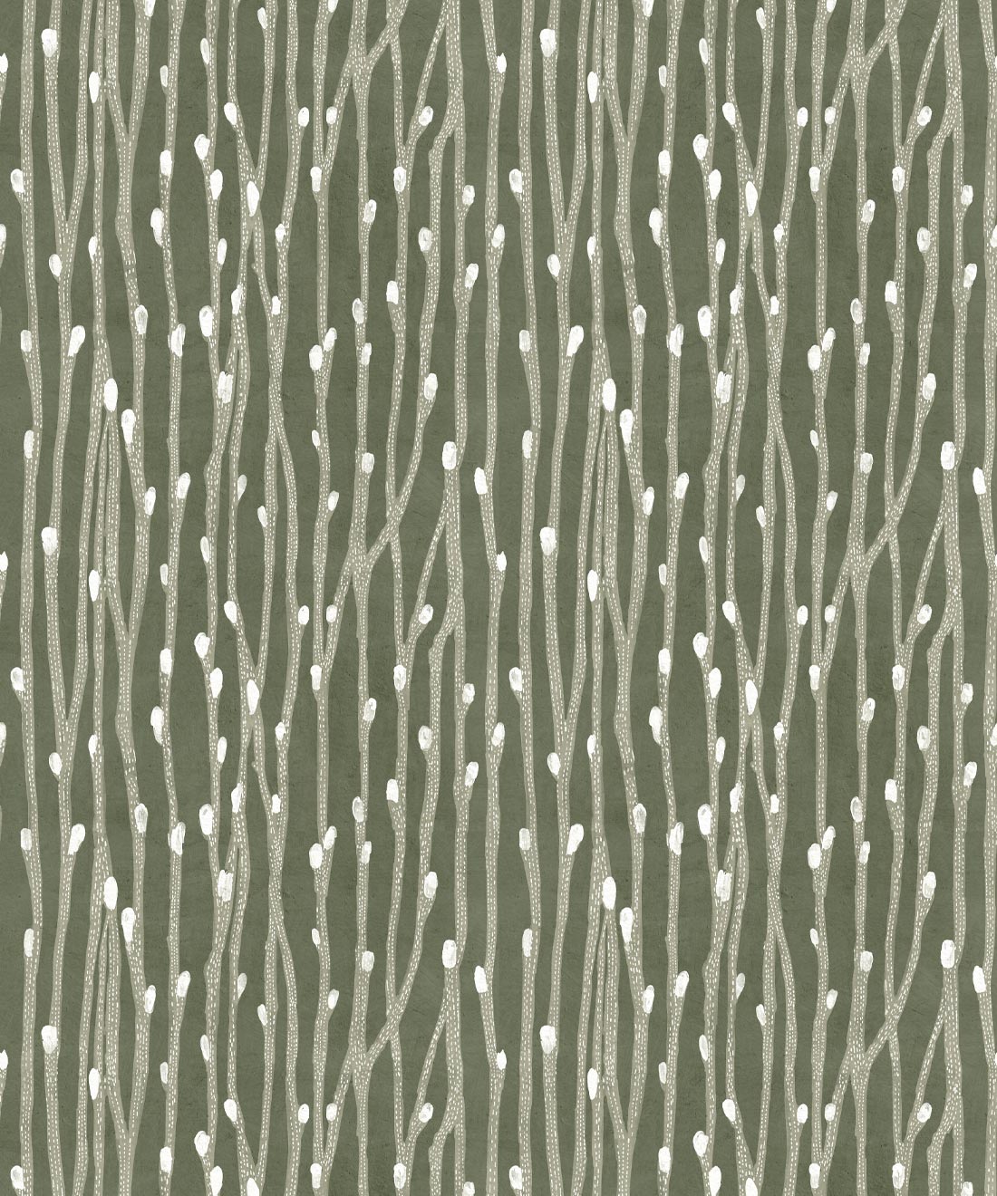 Pussy Willow Wallpaper, Evergreen