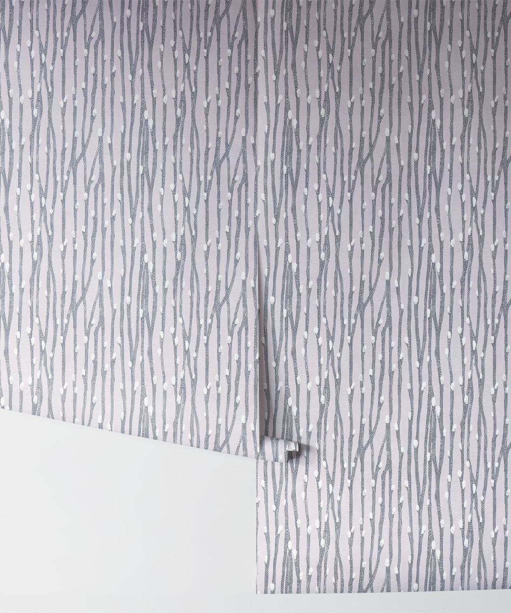 Pussy Willow Wallpaper, Grey