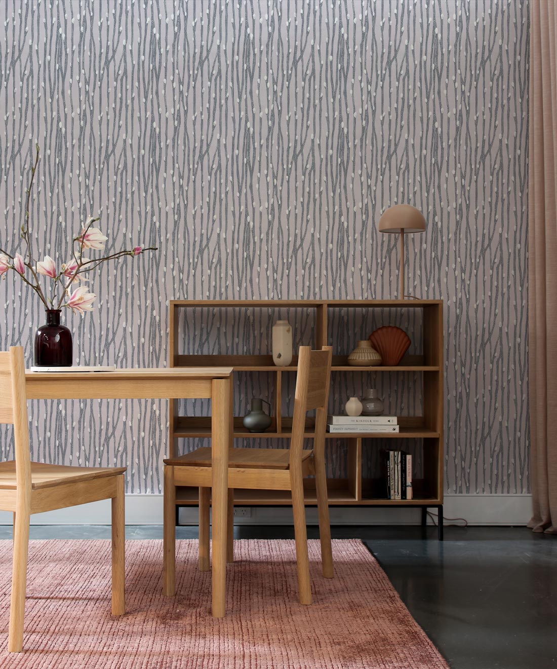 Pussy Willow Wallpaper, Grey