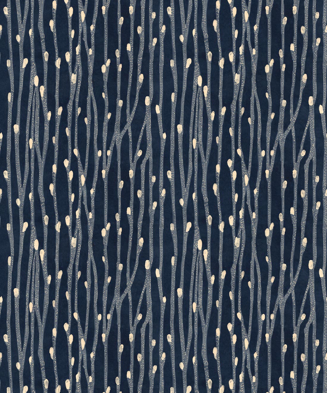 Pussy Willow Wallpaper, Indigo