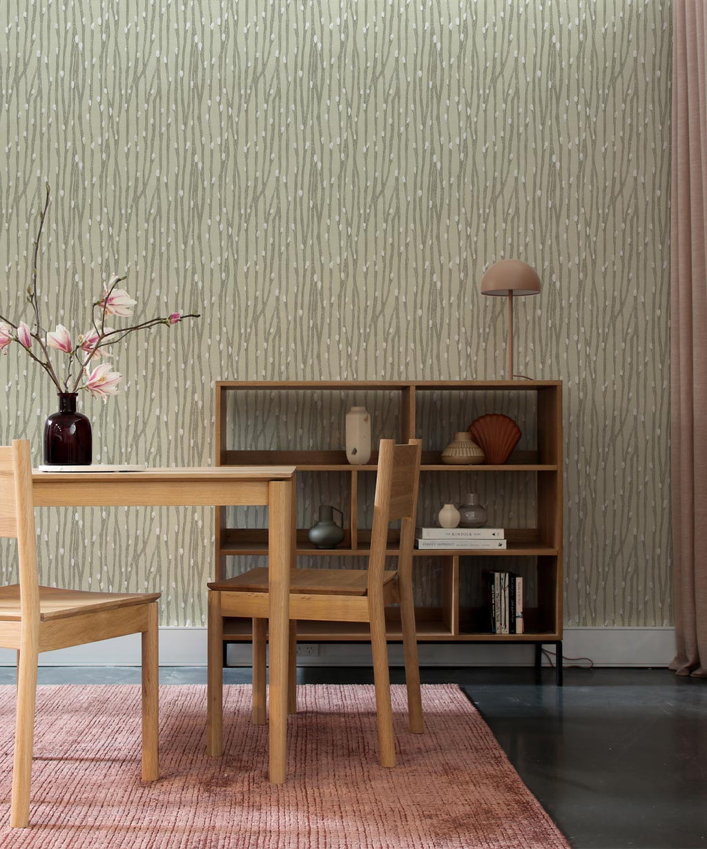 Pussy Willow Wallpaper, Sage