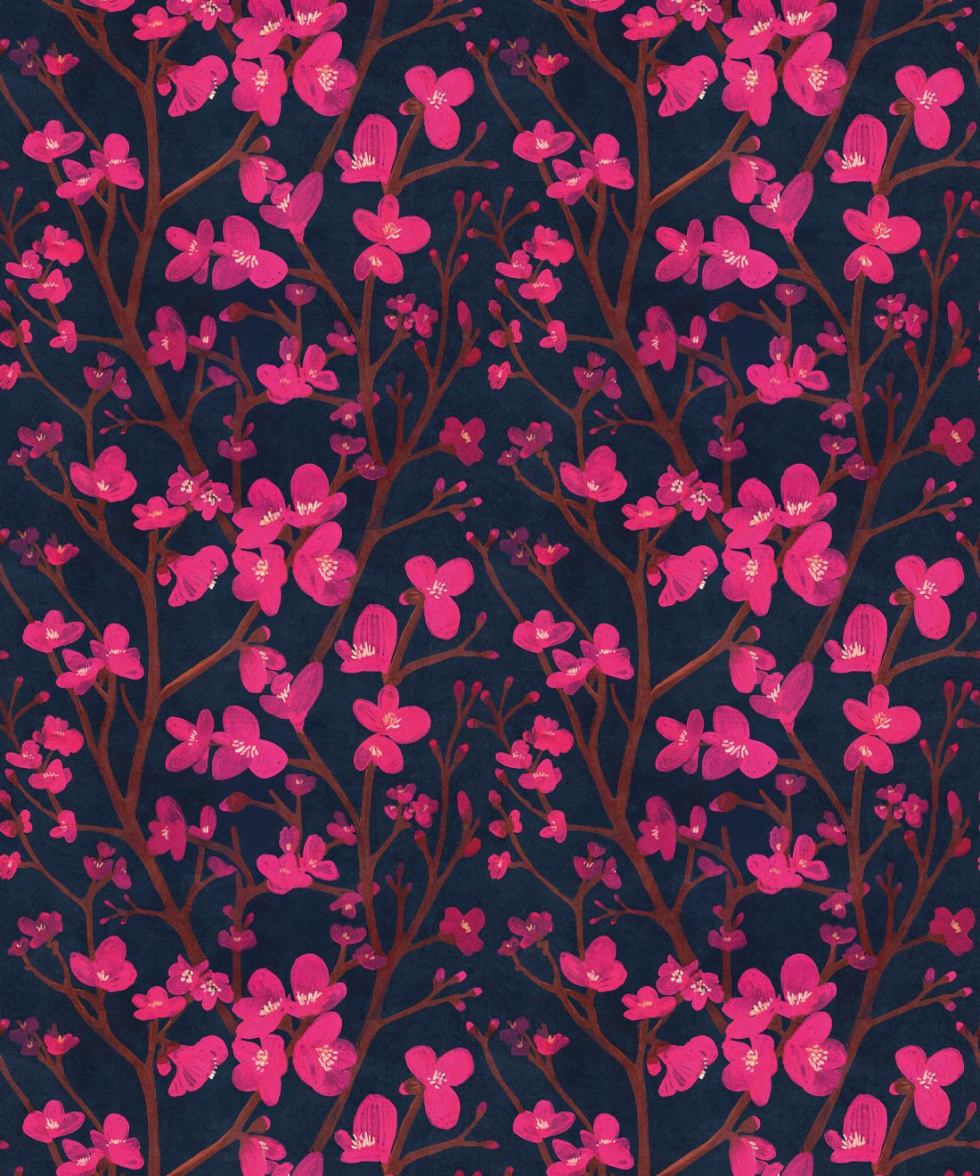 Quince Wallpaper, Navy