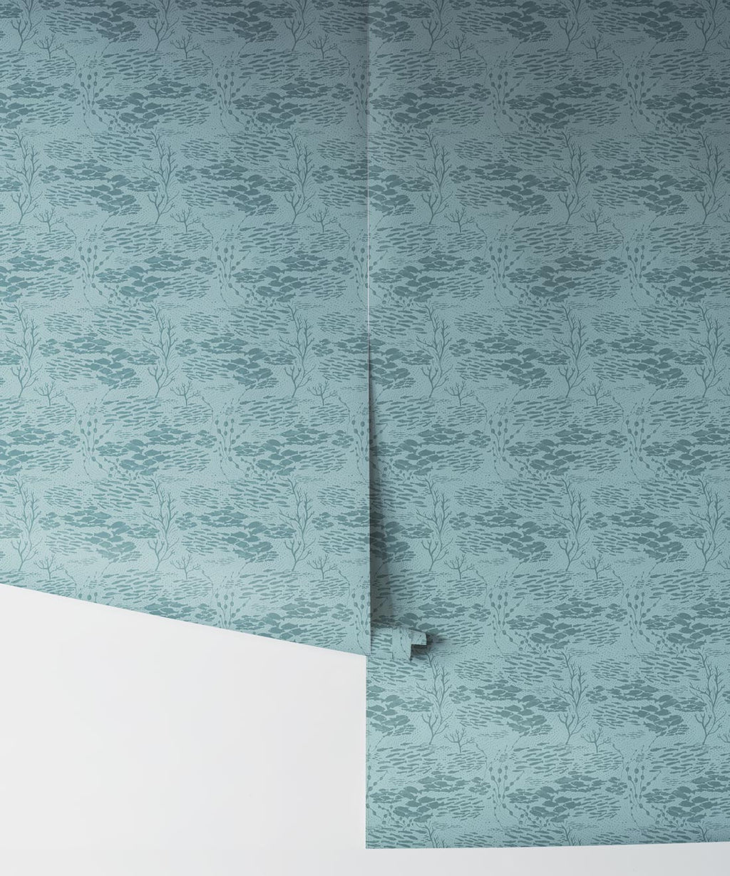 Shoal Wallpaper, Deep Teal
