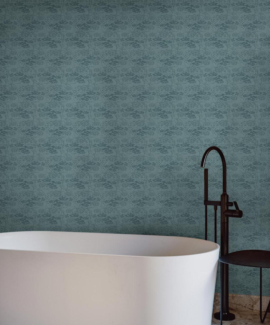 Shoal Wallpaper, Deep Teal