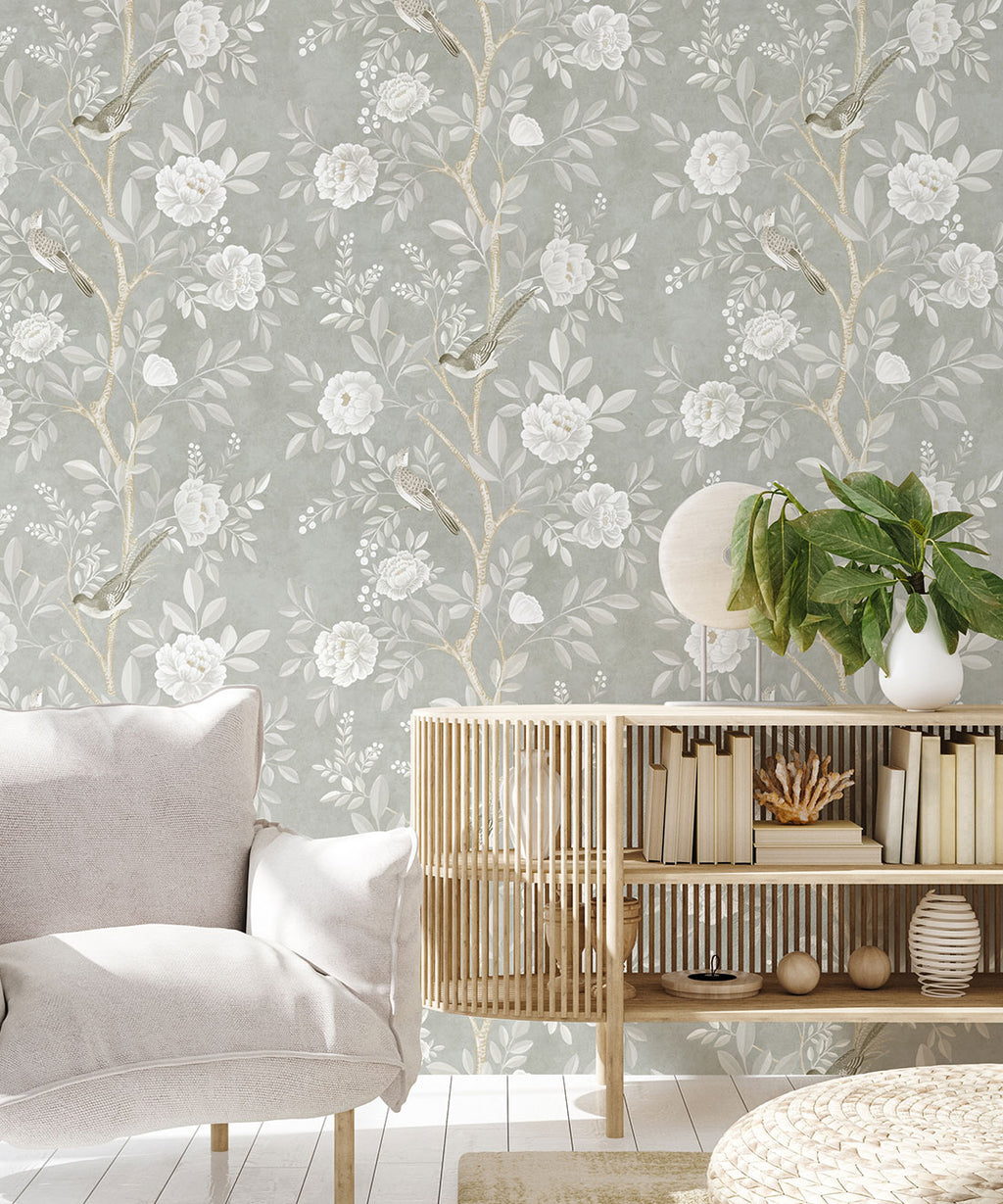 Chinoiserie Wallpaper, Linen