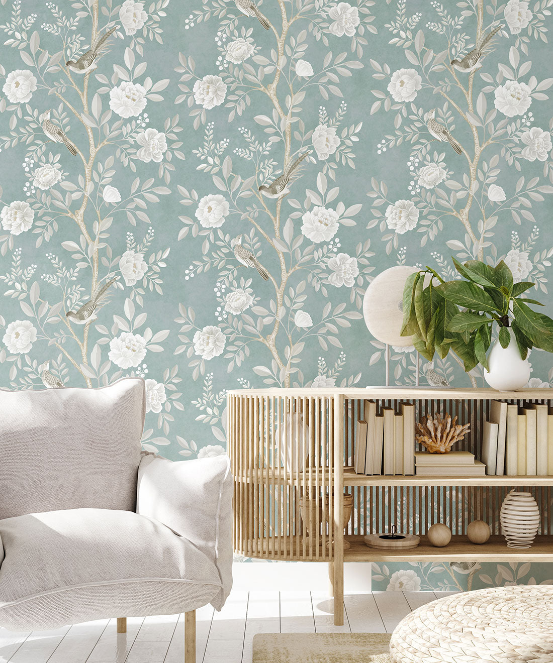 Chinoiserie Wallpaper, Milk Green