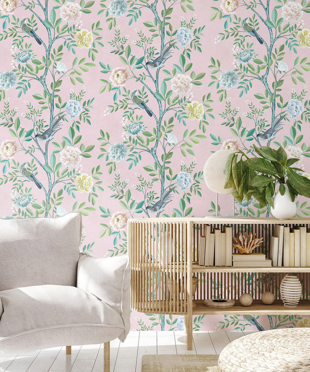 Chinoiserie Wallpaper, Blush