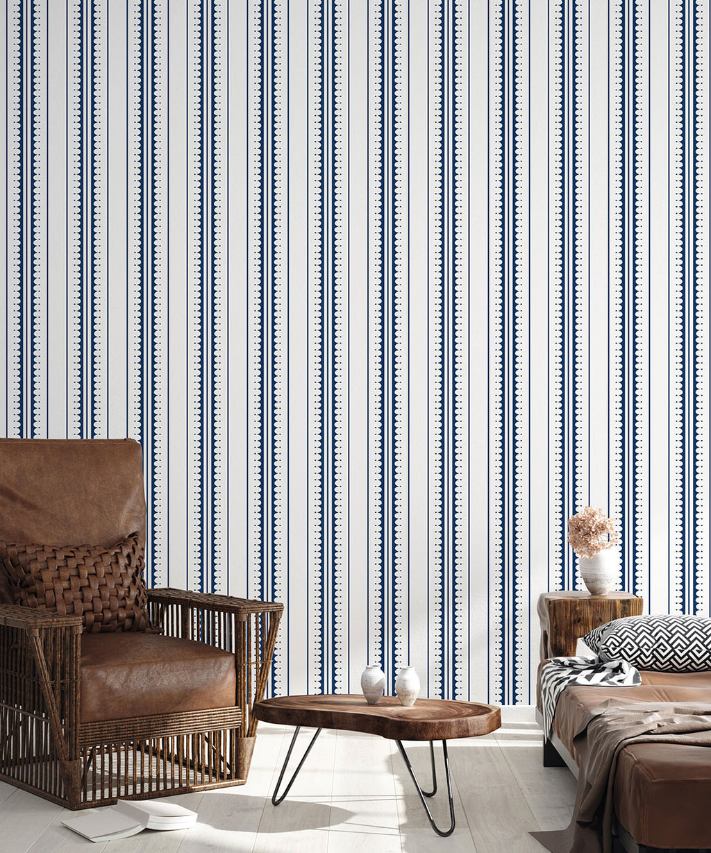 Coquille Wallpaper, Royal Blue