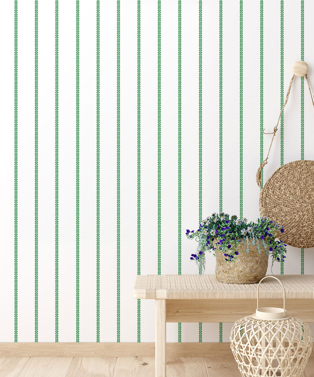 Chemin Wallpaper, Forest Green