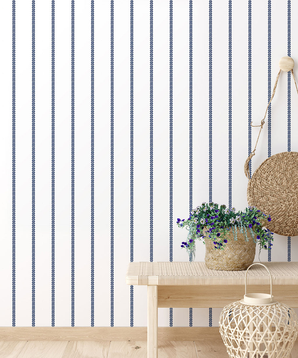 Chemin Wallpaper, Royal Blue