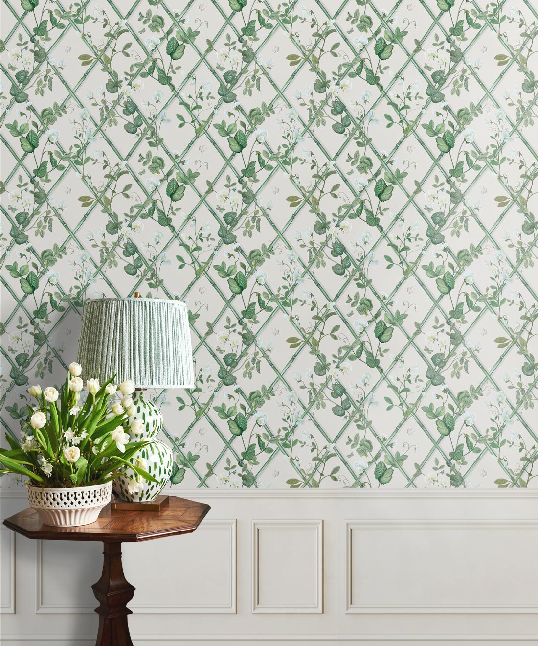 Petite Climbing Sweet Pea Wallpaper, Irish Linen