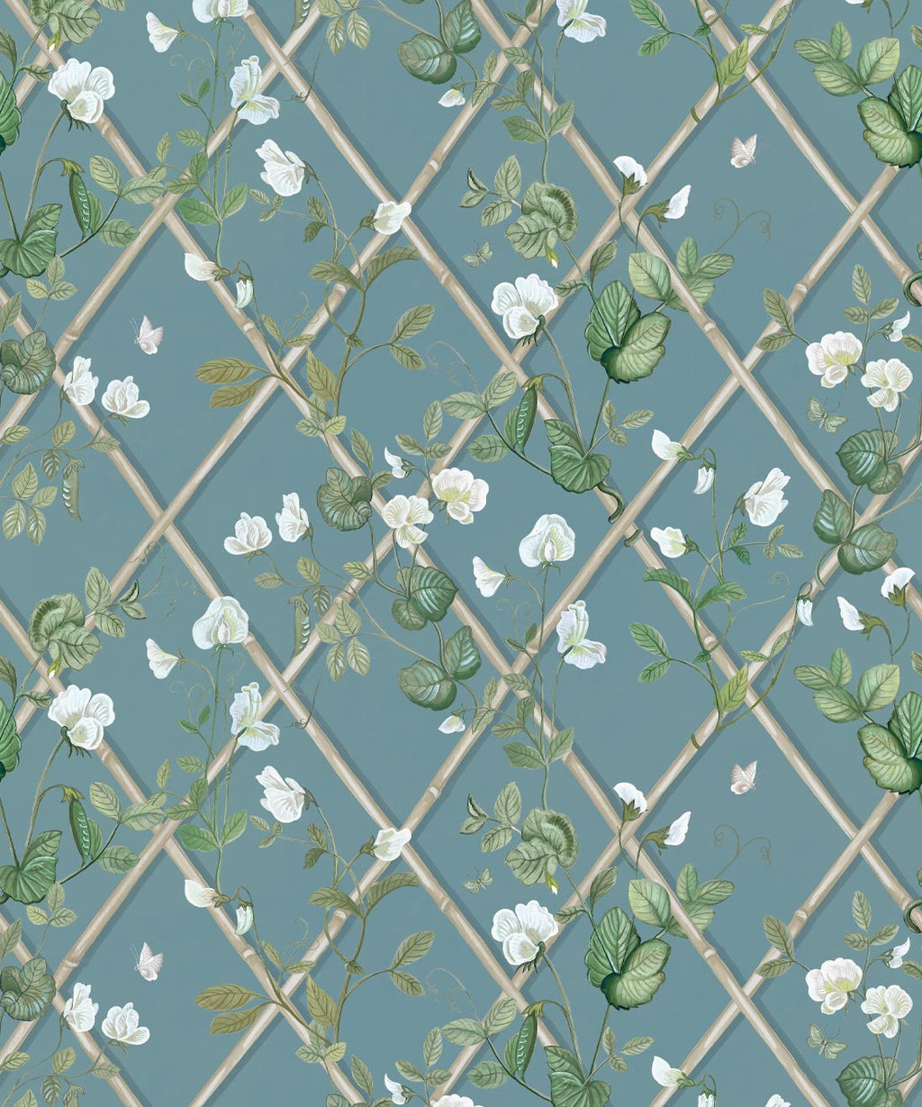 Petite Climbing Sweet Pea Wallpaper, Provence & Cane