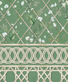 Climbing Sweet Pea Frieze Mural, Dark Green & Cane