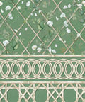 Climbing Sweet Pea Frieze Mural, Dark Green & Cane