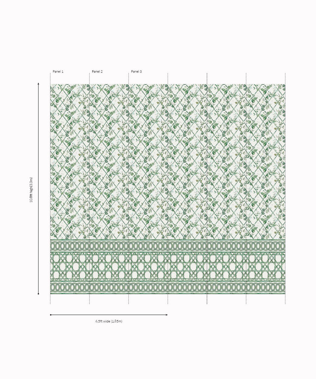 Climbing Sweet Pea Frieze Mural, Irish Linen